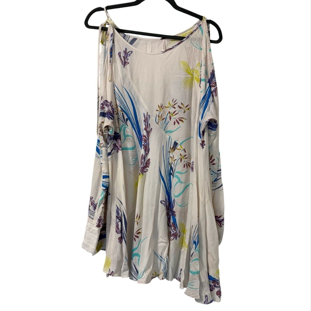 Free People Clear Skies Cold Shoulder Tunic Top Dress XS Boho Flowy Feminine